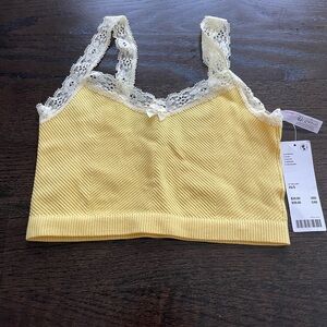 Urban Outfitters Yellow Lace Detail Top